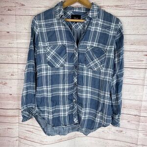 Rails Carter Dark Vintage Tartan button up Sz M  Blue Plaid